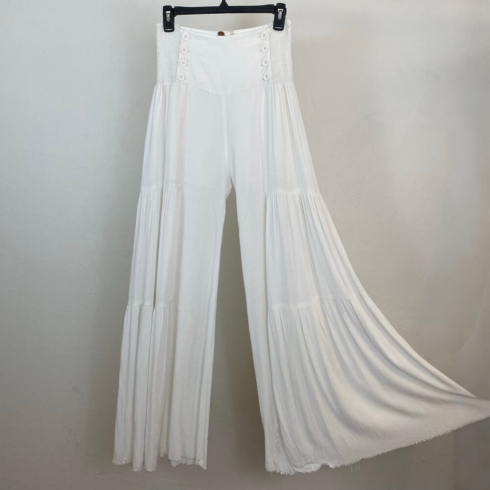 FP One - Free People Sailor Wide-Leg Trousers - White - Size XS